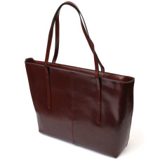 Практичная сумка шоппер из натуральной кожи 185949 Vintage Коричневая