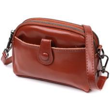 Глянцевая женская сумка на каждый день из натуральной кожи Vintage 186389 Коричневый