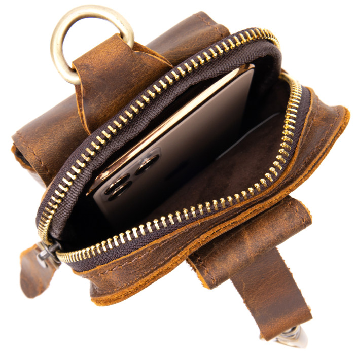 Сумка мужская на пояс Vintage 183719 Коричневая