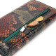 Горизонтальный женский кошелек из натуральной кожи с тиснением под змею CANPELLINI 185489 Разноцветный
