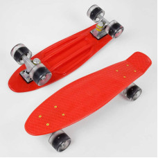 Скейт Пенни борд Best Board 8181 доска 55 см колёса PU со светом Красный