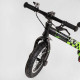 Велобег "Skip Jack" 95112 Черно-зеленый (надувные колеса 12", стальная рама с амортизатором, ручной тормоз, подножка)