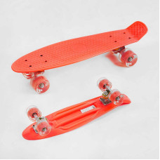 Скейт Пенни борд Best Board 1102-2 доска 55 см  колёса PU со светом Красный