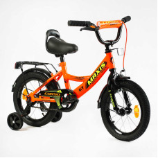 Велосипед 14" дюймов 2-х колесный "CORSO" MAXIS CL-14703 ручной тормоз, колокольчик, сиденье с ручкой, дополнительные колеса