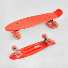 Скейт Пенни борд Best Board 1102-3 доска 55 см  колёса PU со светом Оранжевый