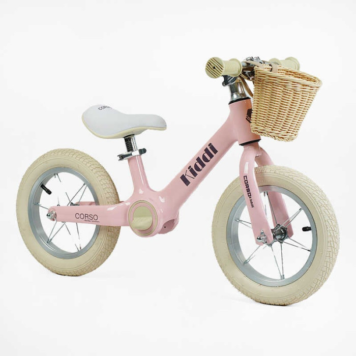 Велобег "Corso Kiddi" ML-12009, магниевая рама, надувные резиновые колеса 12'', алюминиевые обода, подставка для ног, корзинка