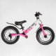 Велобег "Skip Jack" 25025 розово-белый, надувные колеса 12", стальная рама с амортизатором, ручной тормоз, подножка