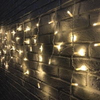 Гірлянда вулична Бахрома LedGO Premium 3*0,6 м, 100LED з мерехтінням Flash, білий провід, теплий білий