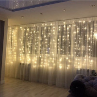 Гирлянда Водопад LedGO 3*1,5 м, 320LED, прозрачный провод, теплый белый