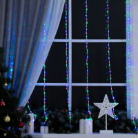 Гирлянда Водопад LedGO 3*1,5 м, 320LED, прозрачный провод, разноцветный