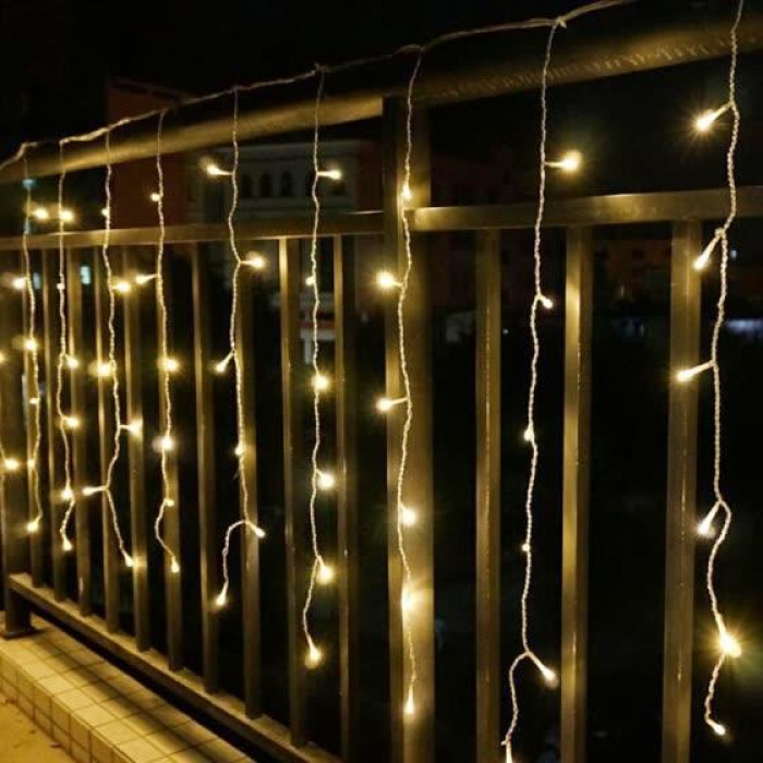 Гірлянда вулична Міні Штора LedGO Optima, 3*0,8 м, 140LED, прозорий провід, теплий білий