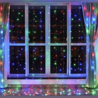 Гирлянда Водопад LedGO 3*2 м, 480LED, + статика, прозрачный провод, разноцветный