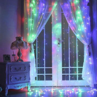 Гирлянда Водопад LedGO 2*2 м, 240LED, + статика, прозрачный провод, разноцветный