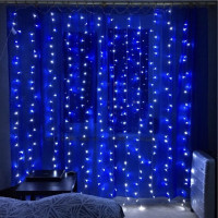 Гірлянда Водоспад LedGO 3*3 м, 720LED, + статика, прозорий провід, синій