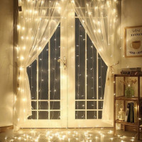 Гірлянда Водоспад LedGO 3*2,5 м, 480LED, прозорий провід, теплий білий