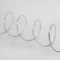 Гирлянда Нить на батарейках LedGO Капли Росы, 3 м, 30LED, серебряный провод, теплый белый