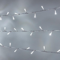 Гірлянда нитка на ялинку LedGO, 300LED, 20 м, + статика, прозорий провід, холодний білий