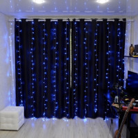 Гірлянда Водоспад LedGO 3*2 м, 400LED, + статика, прозорий провід, синій