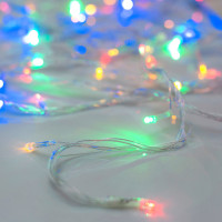 Гирлянда нить на ёлку LedGO, 200LED, 14 м, прозрачный провод, разноцветный