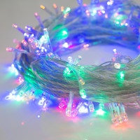 Гірлянда нитка на ялинку LedGO, 300LED, 20 м, + статика, прозорий провід, різнокольоровий