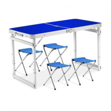Складной стол для пикника усиленный + 4 стульчика Синий
