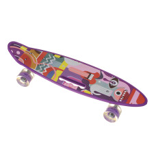 Скейт Пенниборд (Penny Board) со светящимися колесами и ручкой "Монза"