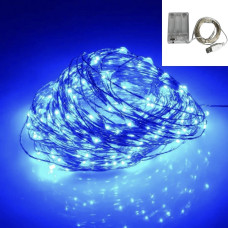 Гирлянда Роса 20м, проволка на батарейках+ USB: 200 LED , Синий