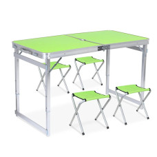Складной стол для пикника усиленный + 4 стульчика Зеленый