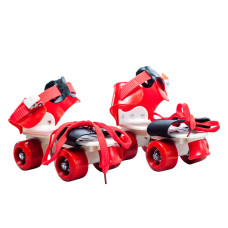 Детские раздвижные ролики Квады на обувь Baby Quad (26-29),колеса PU,Красный