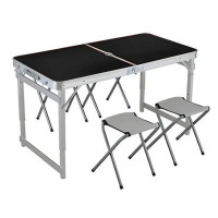 Складной стол для пикника усиленный + 4 стульчика Чёрный