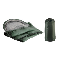 Походный туристический портативный спальный мешок с капюшоном в чехле Зеленый