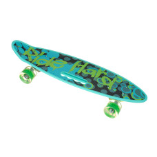Скейт Пенниборд (Penny Board) со светящимися колесами и ручкой "Волна"