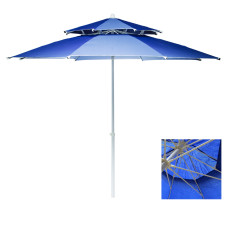Торговый зонт усиленный 2.5м с двойным клапаном "Антиветер" Синий