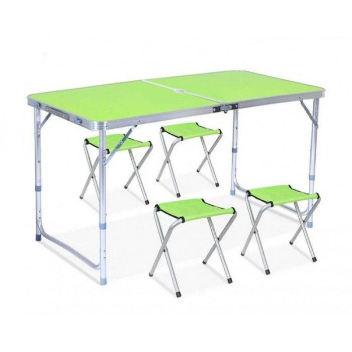 Складной стол для пикника + 4 стульчика Зелёный