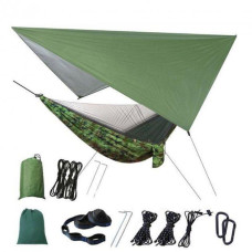 Гамак с москитной сеткой и тентом нейлоновый Гамак-палатка походной для отдыха на природе Камуфляж