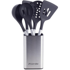 Набір кухонних приналежностей Kamille Kitchen Utensils 5 аксесуарів на сталевій підставці