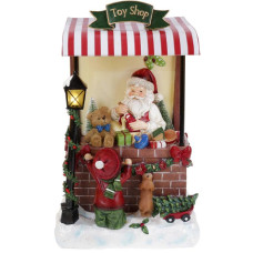 Новорічна композиція «Santa's Toy Shop» з LED підсвічуванням 24х20х40см, полістоун