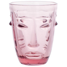 Набір 6 скляних стаканів Ariadne "Face Pink" 250мл, темно-рожеве скло