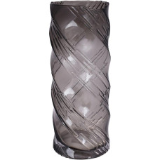 Ваза для цветов стеклянная Ancient Glass "Infinitty" Ø10x25см, черное дымчатое стекло