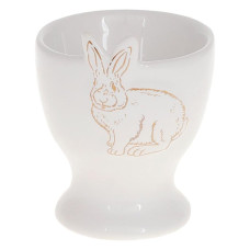 Подставка для яйца "Bunny" 6.5см, керамика, белый с золотом