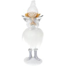 Фигурка декоративная "Ангел в белой меховой юбке" 20см