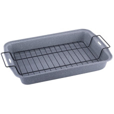Деко Kamille Marble для випічки 37.5х26х5см з решіткою для гриля