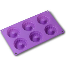 Форма для выпечки Kamille "Mini Cake" силиконовая 29х17х3.5см 6 ячеек