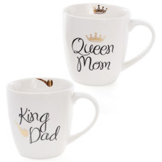 Кружка фарфоровая "Моя королевская семья" 520мл ("King Dad" & "Queen Mom")