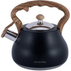 Чайник Kamille Whistling Kettle Black 2.7л з нержавіючої сталі зі свистком (чорний)