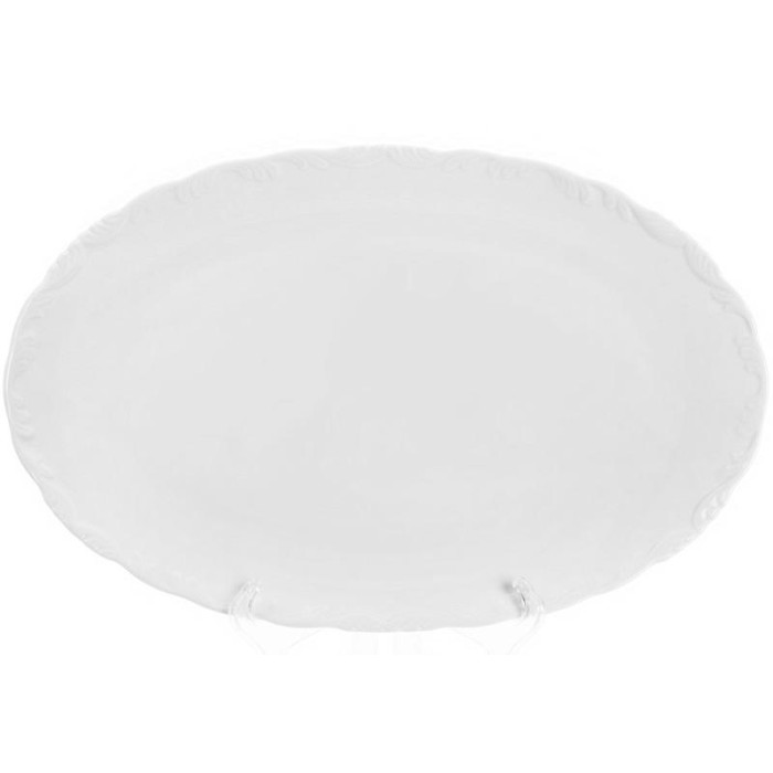 Блюдо фарфоровое "White Prince" овальное 35.5х23см (белый фарфор)
