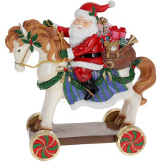 Декоративная статуэтка "Санта на Лошадке" 40см, полистоун, красный