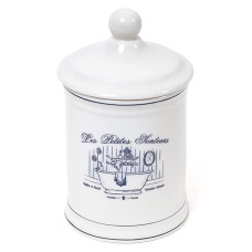 Ємність LE BAIN Silver Ø10.5х18.5см для засобів гігієни, фарфор