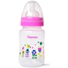 Бутылочка детская для кормления Fissman Babies "Цветочная поляна" 240мл с широким горлышком