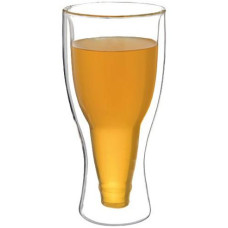 Стакан пивной "Beer Bottle" 350мл с двойными стенками, стеклянная термокружка